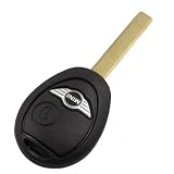 Mini Cooper S R50 R53 2 Buttons Keyless Ignition Remote Key Fob Case Shell Blank Housing Removable Uncut Blade (No Electronics)