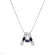 Necklace With 1.60ctw Precious Stones - Genuine Iolites and Topazes in 925 Sterling silver Length 16in