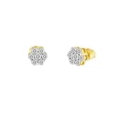 Search : 10K Yellow Gold 0.50 ct Diamond Flower Post Earrings