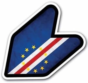 Grunge Cape Verde - JDM Wakaba Leaf Flag Decal Sticker Car Mark Macbook Laptop