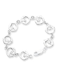 Sterling Silver Claddaugh Bracelet QG632-7"