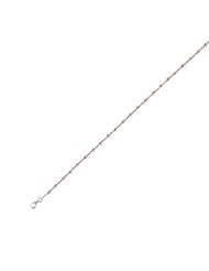 sterling silver and rose plated 11" 1.72polish diamond cut cable like two tone chain with pear shape clasp 11 inches long