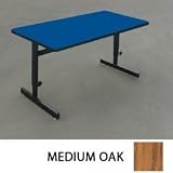 30 x 48 Computer Table - Adjustable - Medium Oak (Medium Oak) (26H x 32W x 48D)