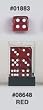 16mm Round Cornered 6-sided Red Translucent Dice with Glow in the Dark Pips