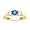 14K Yellow Gold Round 3 Stone Blue Diamond & White Diamond Ring (1.00 ctw) - Size 5