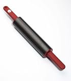 KitchenAid KAT318OB Nonstick Rolling Pin with Silicone Handles, Red Handles