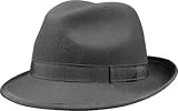 Barmah Crushable Wool Felt Trilby Fedora Hat, Grey