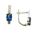 14K Yellow Gold CZ September Birthstone Leverback Earrings