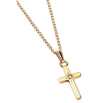 Baby's First Cross Necklace w/Diamond 14KT Gold
