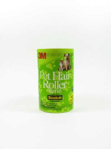 3M Scotch 839RF-75 Pet Hair Roller Refill, 75-Sheet