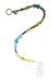 Turquoise, Amethyst, and Citrine Gemstone Bead Pendulum with Sterling Silver, Teardrop Shaped Leaded Crystal Prism, 20mm Prism, Hangs to Overall Length of 7", #7404