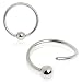 316L Surgical Steel One Side Fixed Captive Bead Ring - 18g (1mm), 3/8" (10mm) Length, 3mm Ball Size - Sold as a Pair