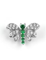 C.Z & Emer Butterfly Brooch Pin