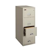 Fireproof Four Drawer Letter Size Vertical File 31D Black