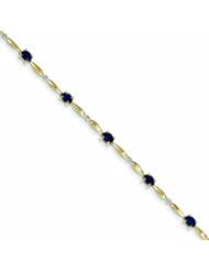 2.3 Carat 14K Gold Diamond and Sapphire Oval Bracelet