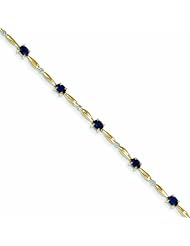 Genuine 14K Yellow Gold Diamond And Sapphire Oval Bracelet 4 Grams Of Gold 100% Satisfaction Guaranteed.