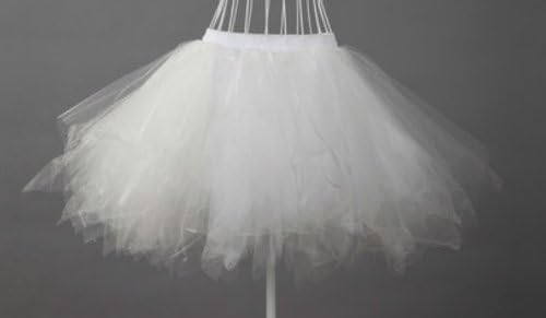 Wantdo Wedding Bridal Tutu Petticoat Double Layer Elastic Waist White QC014