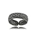Filigree Adjustable Toe Ring - Womens Oxidized Sterling Silver Jewelry