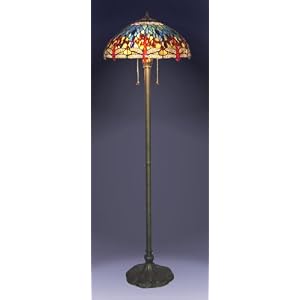 1908 Studios Tiffany Blue Dragonfly Floor Lamp