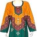 Elegant Summer Dress - Tunic Caftans Long Sleeve Evening Gown Cotton Size L (kftn469)