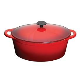 Molten Cast Iron Oval Casserole with Lid 6.5l, 33cm x 25cm x 13.5cm