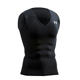 (アンダーアーマー)UNDER ARMOUR UAヒートギアコンプレッションスリーブレスVネックT MCM3424 アスレチック メンズ コンプレッションベースレイヤー BLK MD MCM3424 BLK (BLK/MD)