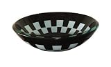 Decolav 1010T-BK Checkered Tempered Glass Vessel, Black