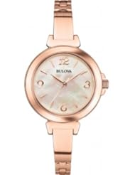 Bulova 97L137 Ladies Dress Rose Gold Steel Bracelet Watch