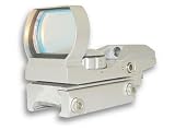 New Ncstar Red Dot Reflex Sight Silver LED 100% Safe For The Eyes Anodized Aluminum Body