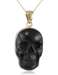 Charles Albert Obsidian Skull Pendant Necklace