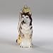 GLASS SIBERIAN HUSKY ORNAMENT - 3.5