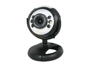 Round Webcam with Microphone and LED light for Night Vision