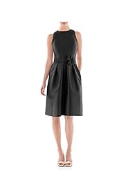 Satin Jeweled Belted Evening Dress/Homecoming Dress/Prom Dress/Party Dress 