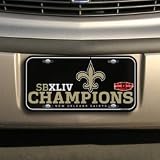 New Orleans Saints Super Bowl XLIV Champions Black Plastic License Plate