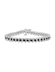 Black Diamond S Tennis Bracelet 925 Sterling Silver - 3.00 CT Diamonds