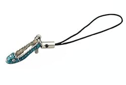 Cell Phone Charm - C12 - Strap Style - Slipper ~ Turquoise