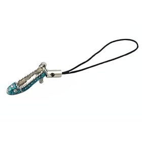 Cell Phone Charm - C12 - Strap Style - Slipper ~ Turquoise
