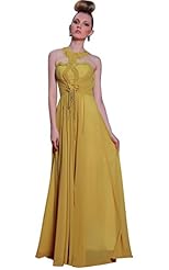 Halter Chiffon/Polyester Backless Draped Lace Evening Dress/Bridesmaid Dress/Party Dress/Wedding Dress 