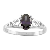 Sterling Silver 6 x 4 MM Oval Shaped Imitation Amethyst Teen's Ring