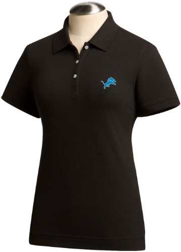 NFL Detroit Lions Women's Ace Polo, Black, Medium