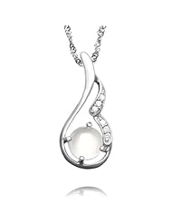 Honeystore Girls 925 Sterling Silver Moonstone Necklace Length 420 mm