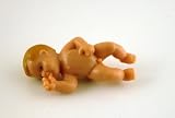 Dolls House Miniature People Rubber Baby Lying Down 06L