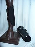 HEAVY DUTY Neoprene Leather Splint Boots Black Med