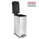 Seville Classics Stainless Steel 12.68 Gallon Rectangular Trash Can