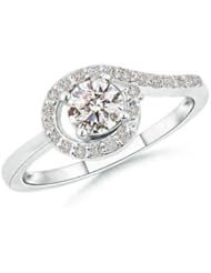 Round Diamond Floating Halo Engagement Ring