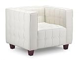 IMAGE OF Zuo Modern Button Leather Armchair (White) (28