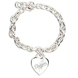 Los Angeles Dodgers Official Logo Heart Charm Bracelet
