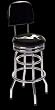 Barstool w 2 Foot Rings - Chrome Seat Ring - Back Rest w Swivel Lady Silhouette Chairs Barstools