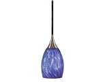 Kenroy Home 44301BS-LAG Medici Mini-Pendant with Lagoon Glass Shade, Brushed Steel