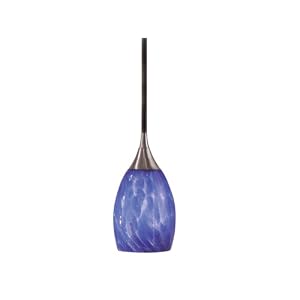 Kenroy Home 44301BS-LAG Medici Mini-Pendant with Lagoon Glass Shade, Brushed Steel by Kenroy Home